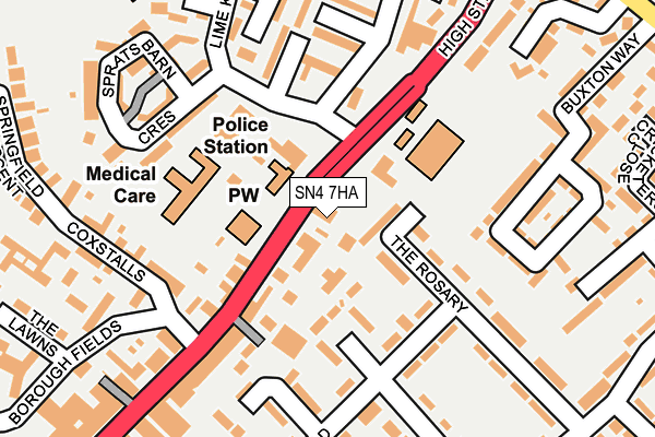 SN4 7HA map - OS OpenMap – Local (Ordnance Survey) SN4 7HA map - OS OpenMap – Local (Ordnance Survey)
