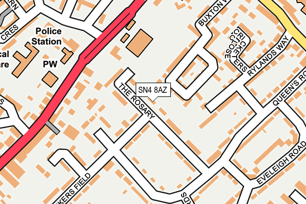 SN4 8AZ map - OS OpenMap – Local (Ordnance Survey) SN4 8AZ map - OS OpenMap – Local (Ordnance Survey)