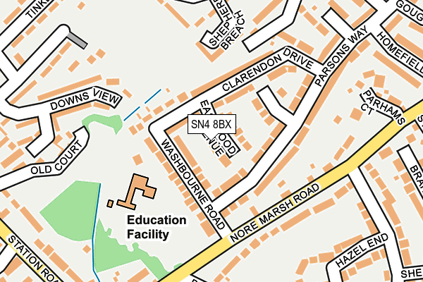 SN4 8BX map - OS OpenMap – Local (Ordnance Survey) SN4 8BX map - OS OpenMap – Local (Ordnance Survey)