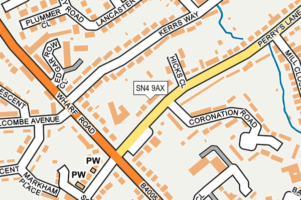 SN4 9AX map - OS OpenMap – Local (Ordnance Survey) SN4 9AX map - OS OpenMap – Local (Ordnance Survey)