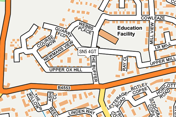 SN5 4GT map - OS OpenMap – Local (Ordnance Survey) SN5 4GT map - OS OpenMap – Local (Ordnance Survey)