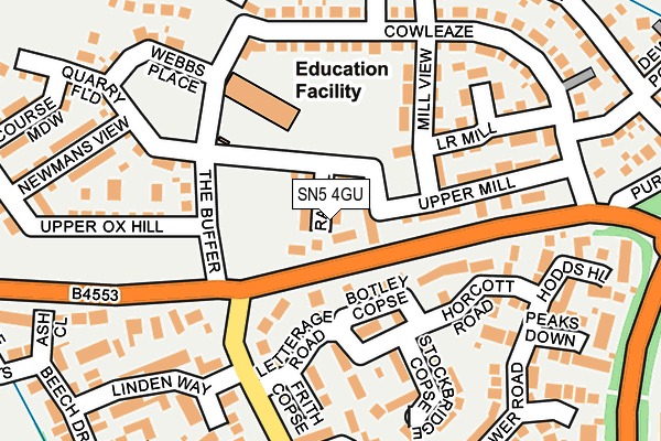 SN5 4GU map - OS OpenMap – Local (Ordnance Survey) SN5 4GU map - OS OpenMap – Local (Ordnance Survey)