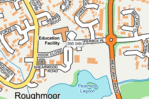 SN5 5AN map - OS OpenMap – Local (Ordnance Survey)