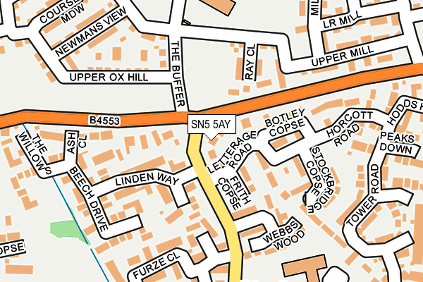 SN5 5AY map - OS OpenMap – Local (Ordnance Survey) SN5 5AY map - OS OpenMap – Local (Ordnance Survey)