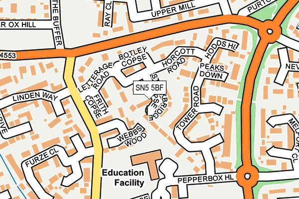 SN5 5BF map - OS OpenMap – Local (Ordnance Survey) SN5 5BF map - OS OpenMap – Local (Ordnance Survey)