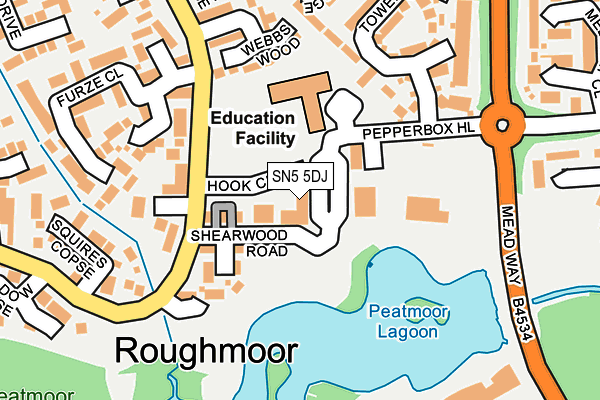 SN5 5DJ map - OS OpenMap – Local (Ordnance Survey)
