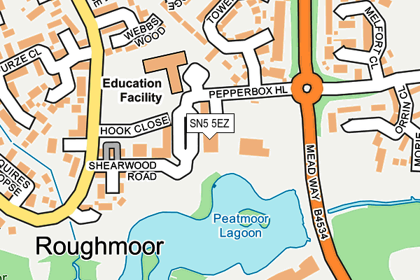 SN5 5EZ map - OS OpenMap – Local (Ordnance Survey) SN5 5EZ map - OS OpenMap – Local (Ordnance Survey)