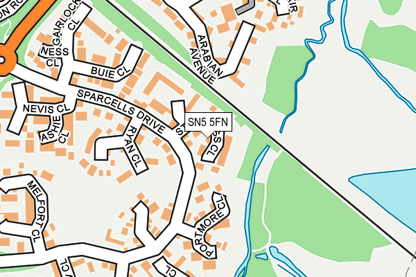 SN5 5FN map - OS OpenMap – Local (Ordnance Survey) SN5 5FN map - OS OpenMap – Local (Ordnance Survey)