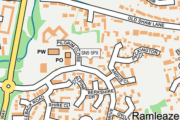 SN5 5PX map - OS OpenMap – Local (Ordnance Survey) SN5 5PX map - OS OpenMap – Local (Ordnance Survey)