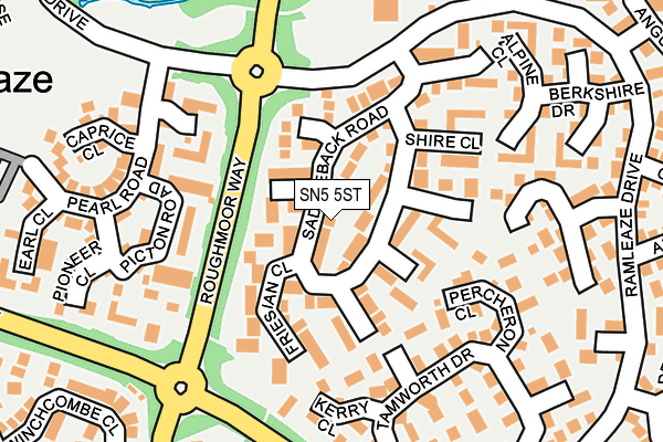 SN5 5ST map - OS OpenMap – Local (Ordnance Survey) SN5 5ST map - OS OpenMap – Local (Ordnance Survey)