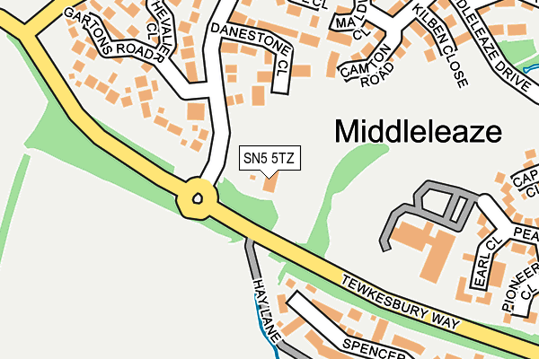 SN5 5TZ map - OS OpenMap – Local (Ordnance Survey) SN5 5TZ map - OS OpenMap – Local (Ordnance Survey)
