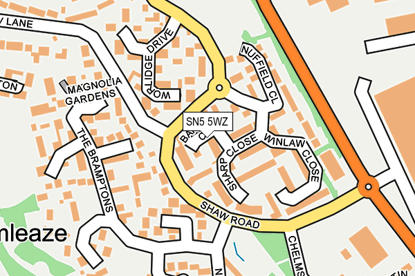 SN5 5WZ map - OS OpenMap – Local (Ordnance Survey) SN5 5WZ map - OS OpenMap – Local (Ordnance Survey)