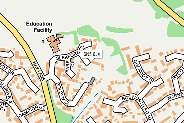 SN5 6JX map - OS OpenMap – Local (Ordnance Survey) SN5 6JX map - OS OpenMap – Local (Ordnance Survey)