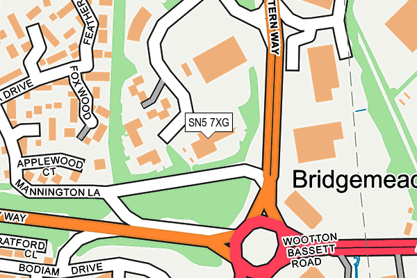 SN5 7XG map - OS OpenMap – Local (Ordnance Survey) SN5 7XG map - OS OpenMap – Local (Ordnance Survey)