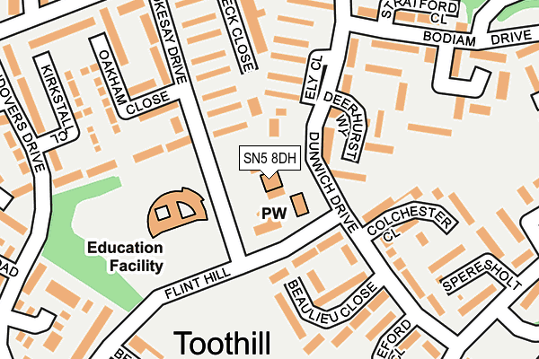 SN5 8DH map - OS OpenMap – Local (Ordnance Survey) SN5 8DH map - OS OpenMap – Local (Ordnance Survey)