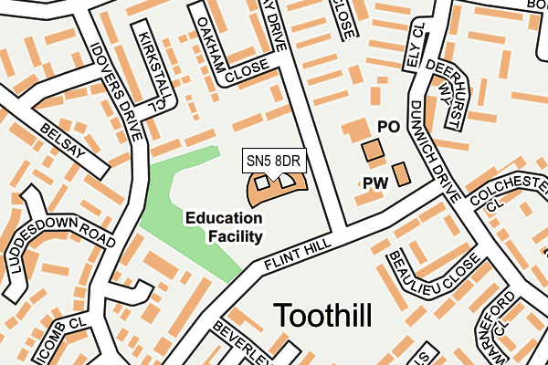 SN5 8DR map - OS OpenMap – Local (Ordnance Survey) SN5 8DR map - OS OpenMap – Local (Ordnance Survey)