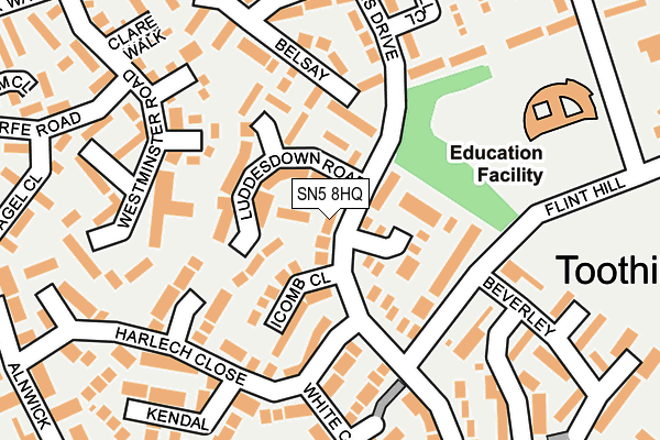 SN5 8HQ map - OS OpenMap – Local (Ordnance Survey) SN5 8HQ map - OS OpenMap – Local (Ordnance Survey)