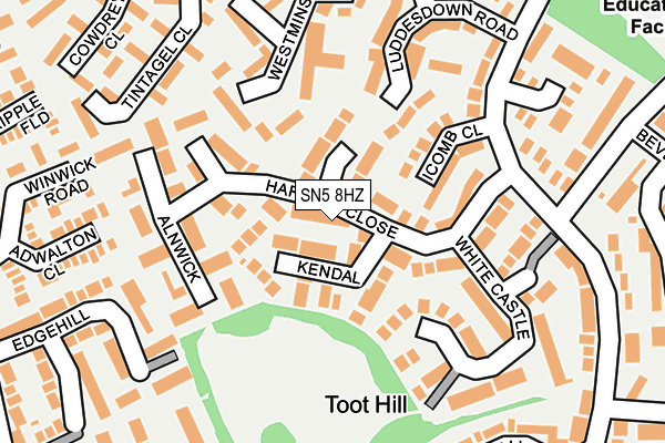 SN5 8HZ map - OS OpenMap – Local (Ordnance Survey) SN5 8HZ map - OS OpenMap – Local (Ordnance Survey)