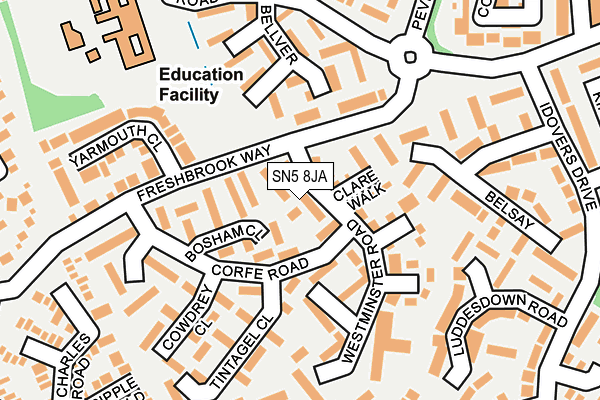 SN5 8JA map - OS OpenMap – Local (Ordnance Survey) SN5 8JA map - OS OpenMap – Local (Ordnance Survey)