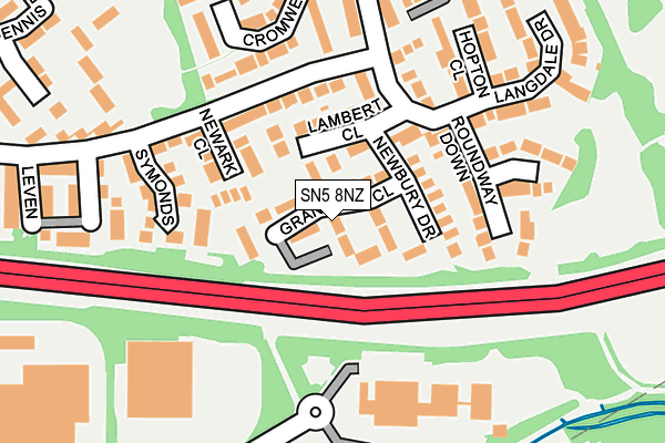 SN5 8NZ map - OS OpenMap – Local (Ordnance Survey) SN5 8NZ map - OS OpenMap – Local (Ordnance Survey)