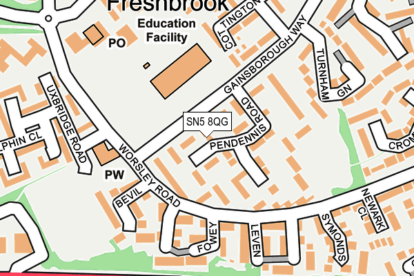SN5 8QG map - OS OpenMap – Local (Ordnance Survey) SN5 8QG map - OS OpenMap – Local (Ordnance Survey)