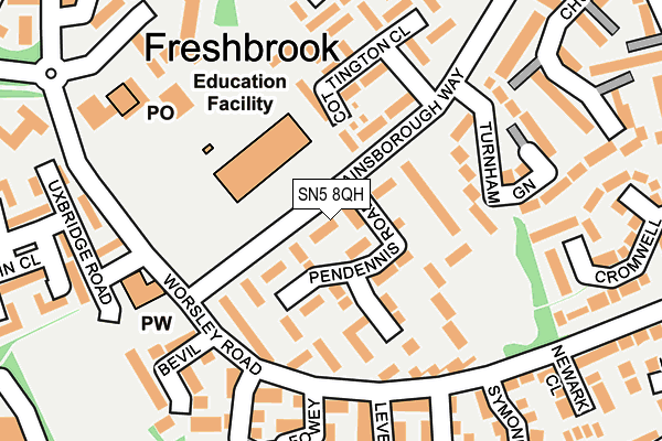 SN5 8QH map - OS OpenMap – Local (Ordnance Survey) SN5 8QH map - OS OpenMap – Local (Ordnance Survey)