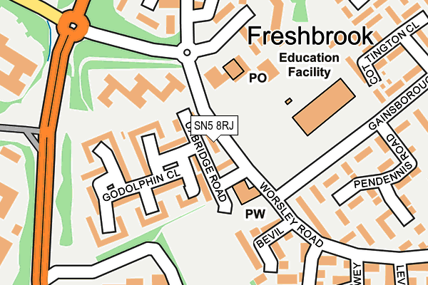 SN5 8RJ map - OS OpenMap – Local (Ordnance Survey) SN5 8RJ map - OS OpenMap – Local (Ordnance Survey)