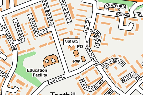 SN5 8SX map - OS OpenMap – Local (Ordnance Survey) SN5 8SX map - OS OpenMap – Local (Ordnance Survey)