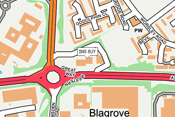 SN5 8UY map - OS OpenMap – Local (Ordnance Survey) SN5 8UY map - OS OpenMap – Local (Ordnance Survey)
