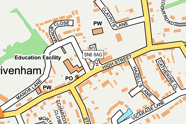 SN6 8AG map - OS OpenMap – Local (Ordnance Survey) SN6 8AG map - OS OpenMap – Local (Ordnance Survey)