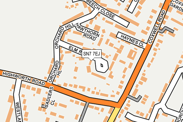 SN7 7EJ map - OS OpenMap – Local (Ordnance Survey) SN7 7EJ map - OS OpenMap – Local (Ordnance Survey)