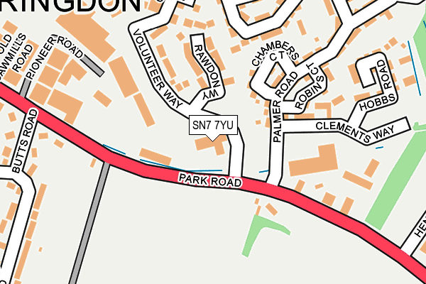 SN7 7YU map - OS OpenMap – Local (Ordnance Survey)