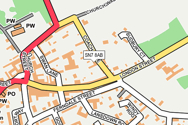 SN7 8AB map - OS OpenMap – Local (Ordnance Survey) SN7 8AB map - OS OpenMap – Local (Ordnance Survey)