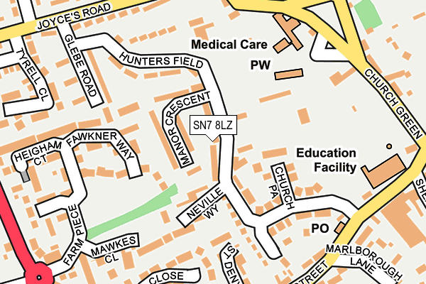 SN7 8LZ map - OS OpenMap – Local (Ordnance Survey) SN7 8LZ map - OS OpenMap – Local (Ordnance Survey)