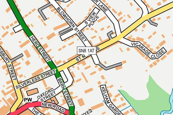 SN8 1AT map - OS OpenMap – Local (Ordnance Survey) SN8 1AT map - OS OpenMap – Local (Ordnance Survey)
