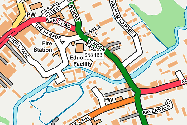 SN8 1BB map - OS OpenMap – Local (Ordnance Survey) SN8 1BB map - OS OpenMap – Local (Ordnance Survey)