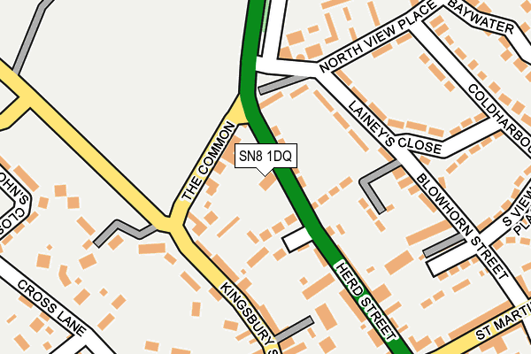 SN8 1DQ map - OS OpenMap – Local (Ordnance Survey) SN8 1DQ map - OS OpenMap – Local (Ordnance Survey)