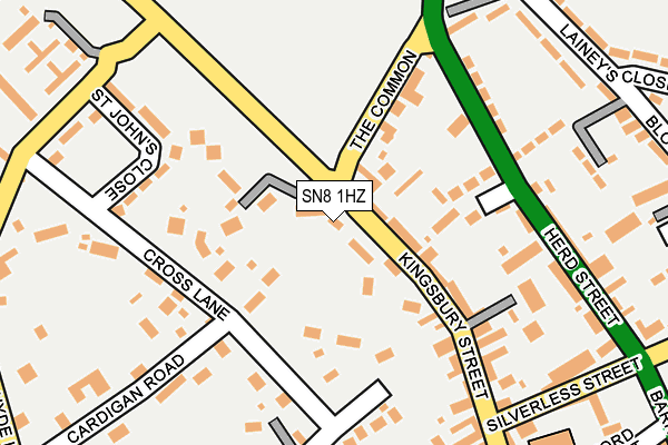 SN8 1HZ map - OS OpenMap – Local (Ordnance Survey)