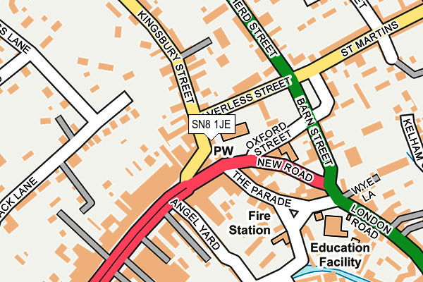 SN8 1JE map - OS OpenMap – Local (Ordnance Survey)