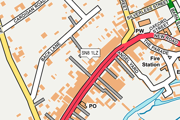 SN8 1LZ map - OS OpenMap – Local (Ordnance Survey) SN8 1LZ map - OS OpenMap – Local (Ordnance Survey)