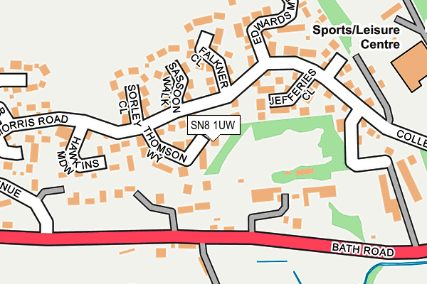 SN8 1UW map - OS OpenMap – Local (Ordnance Survey) SN8 1UW map - OS OpenMap – Local (Ordnance Survey)