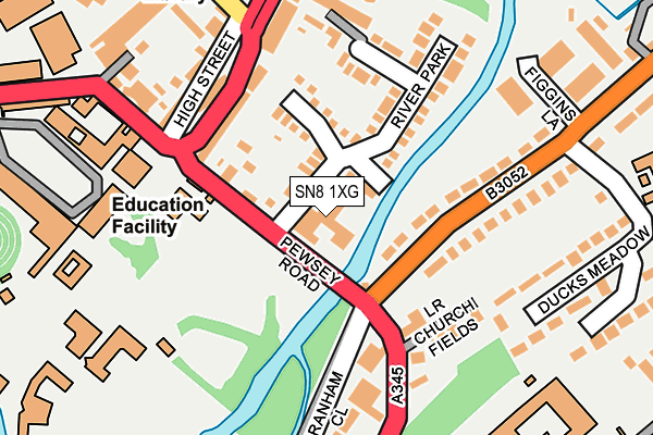 SN8 1XG map - OS OpenMap – Local (Ordnance Survey) SN8 1XG map - OS OpenMap – Local (Ordnance Survey)
