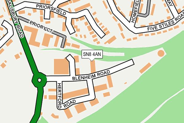 SN8 4AN map - OS OpenMap – Local (Ordnance Survey) SN8 4AN map - OS OpenMap – Local (Ordnance Survey)
