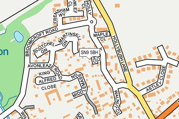 SN9 5BH map - OS OpenMap – Local (Ordnance Survey) SN9 5BH map - OS OpenMap – Local (Ordnance Survey)
