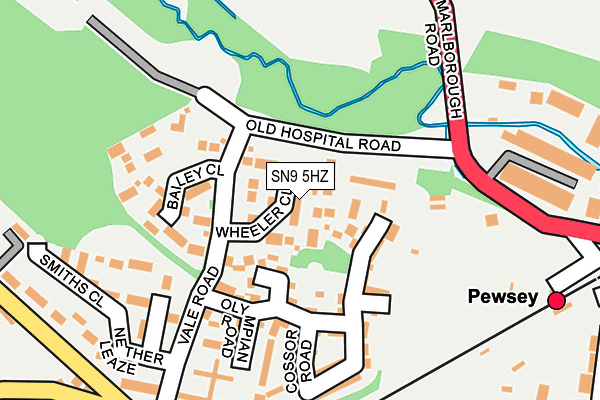 SN9 5HZ map - OS OpenMap – Local (Ordnance Survey)