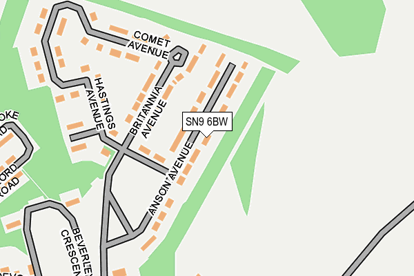 SN9 6BW map - OS OpenMap – Local (Ordnance Survey) SN9 6BW map - OS OpenMap – Local (Ordnance Survey)