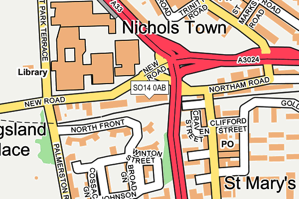 SO14 0AB map - OS OpenMap – Local (Ordnance Survey) SO14 0AB map - OS OpenMap – Local (Ordnance Survey)