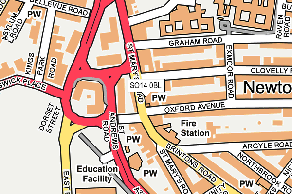 SO14 0BL map - OS OpenMap – Local (Ordnance Survey) SO14 0BL map - OS OpenMap – Local (Ordnance Survey)