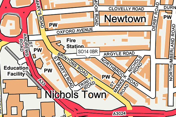 SO14 0BR map - OS OpenMap – Local (Ordnance Survey) SO14 0BR map - OS OpenMap – Local (Ordnance Survey)