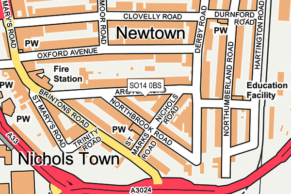 SO14 0BS map - OS OpenMap – Local (Ordnance Survey) SO14 0BS map - OS OpenMap – Local (Ordnance Survey)
